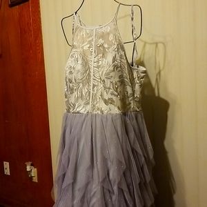 Nights Gray Silver Formal Prom Dress Size 18/19